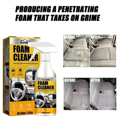 Powerful 60ML Multi - Purpose Foam Cleaner: Car & Home Interior Magic Spray with Sponge - Nourishment Tapestry