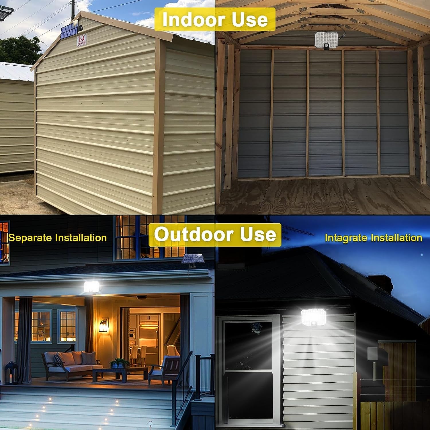 Powerful Solar Security Lights: 16.4Ft Cord, 3 - Mode Dusk - Dawn Sensor for Outdoor Spaces - Illuminate Your Outdoor Area with Solar - Powered Security Lights - Nourishment Tapestry