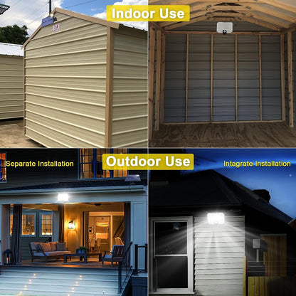 Powerful Solar Security Lights: 16.4Ft Cord, 3 - Mode Dusk - Dawn Sensor for Outdoor Spaces - Illuminate Your Outdoor Area with Solar - Powered Security Lights - Nourishment Tapestry