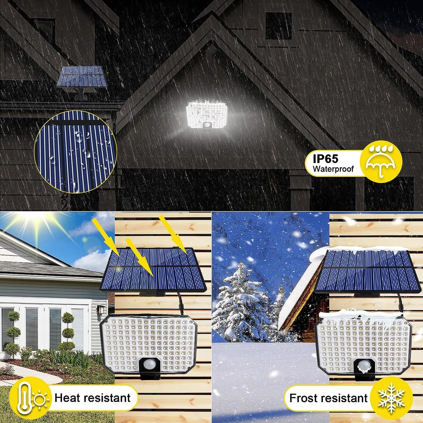 Powerful Solar Security Lights: 16.4Ft Cord, 3 - Mode Dusk - Dawn Sensor for Outdoor Spaces - Illuminate Your Outdoor Area with Solar - Powered Security Lights - Nourishment Tapestry