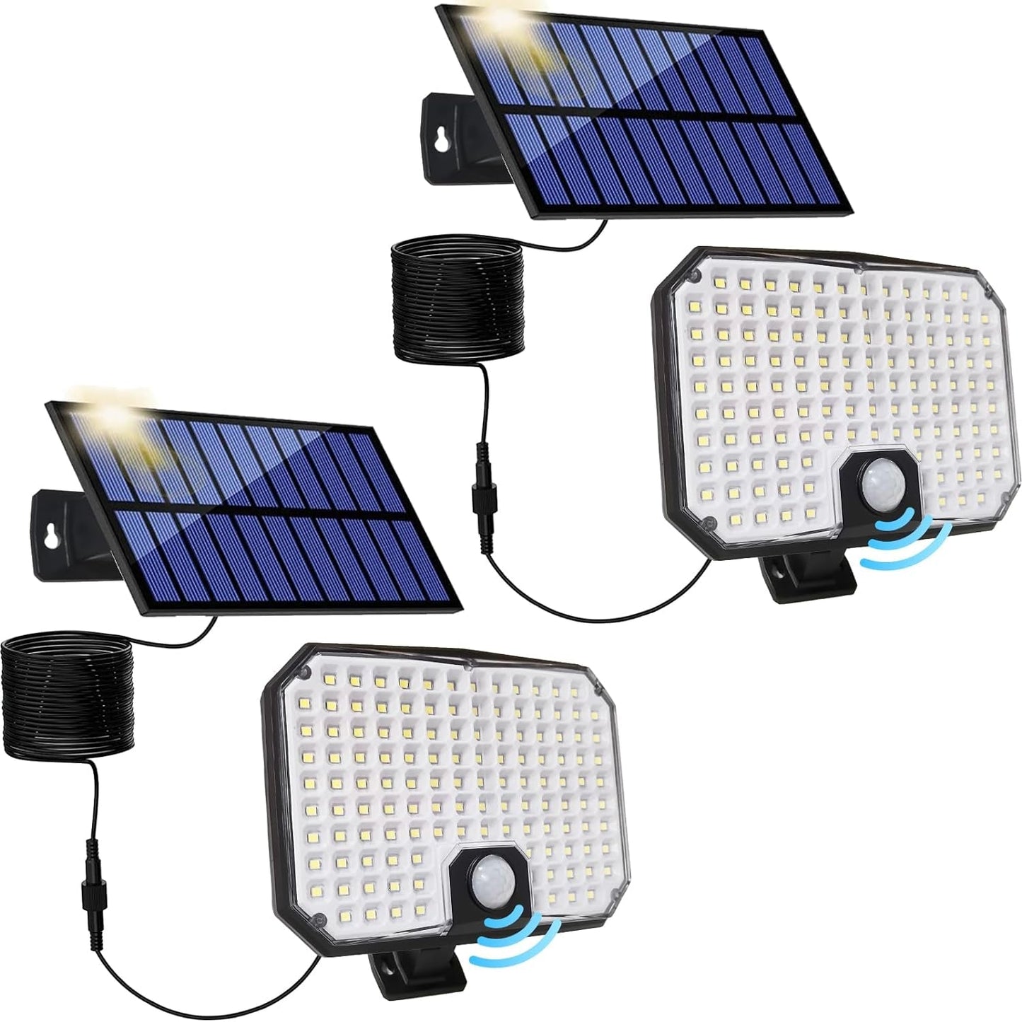 Powerful Solar Security Lights: 16.4Ft Cord, 3 - Mode Dusk - Dawn Sensor for Outdoor Spaces - Illuminate Your Outdoor Area with Solar - Powered Security Lights - Nourishment Tapestry