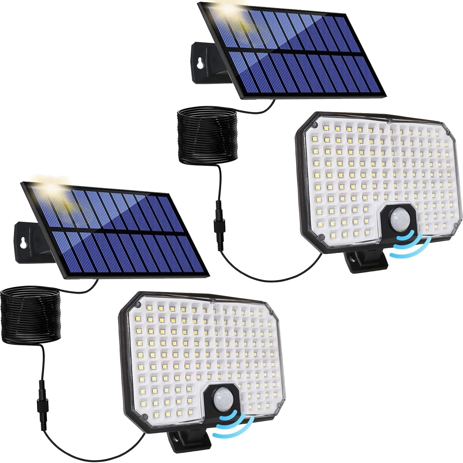 Powerful Solar Security Lights: 16.4Ft Cord, 3 - Mode Dusk - Dawn Sensor for Outdoor Spaces - Illuminate Your Outdoor Area with Solar - Powered Security Lights - Nourishment Tapestry
