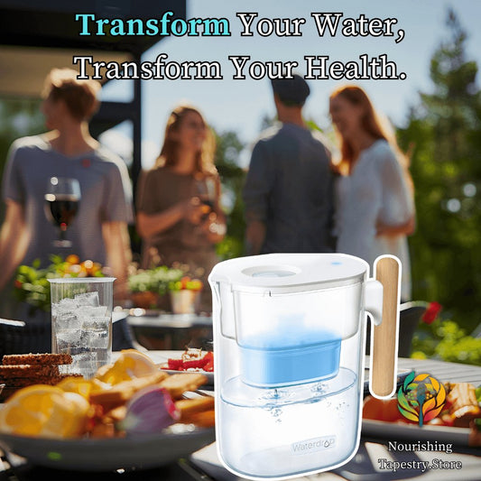 Premium 10 - Cup Alkaline Water Pitcher: pH - Balanced Mineral Filter for Healthier Hydration - Nourishment Tapestry