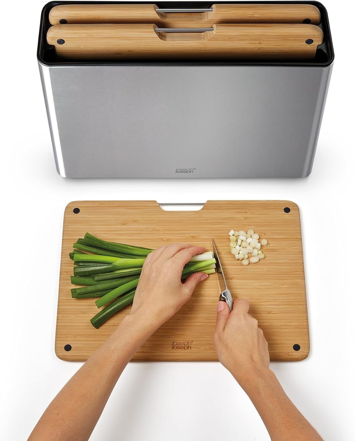 Premium 2 - in - 1 Cutting Board Set: Stainless Steel & Bamboo with Storage Case - Shop Now! - Nourishment Tapestry