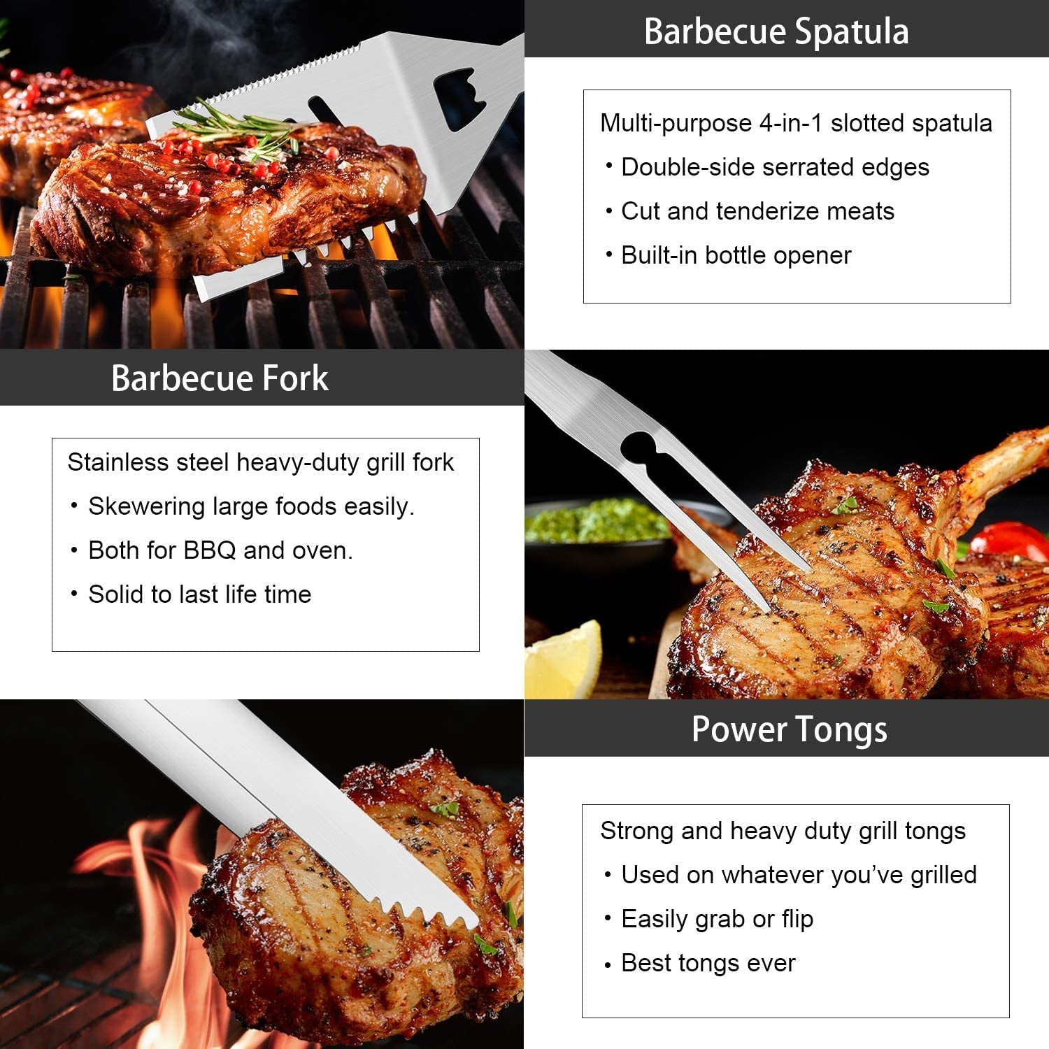 Premium 30 - Piece BBQ Grill Tool Set with Thermometer & Travel Case - Ideal Gift for Men & Dads - Nourishment Tapestry