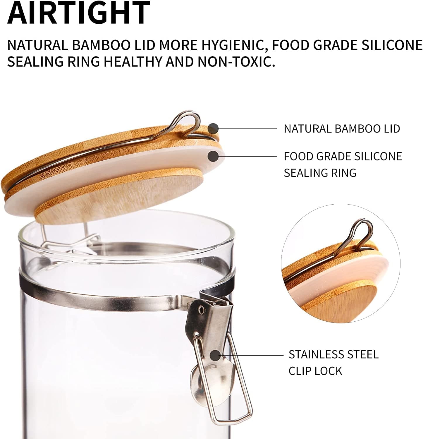Premium Airtight Glass Coffee Canister with Bamboo Lid: Keep Beans Fresh in Style - Nourishment Tapestry
