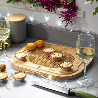 Premium Bamboo Cutting Board: Large 40x30cm with Juice Groove & Meat Spikes - High - Quality Kitchen Tool - Nourishment Tapestry