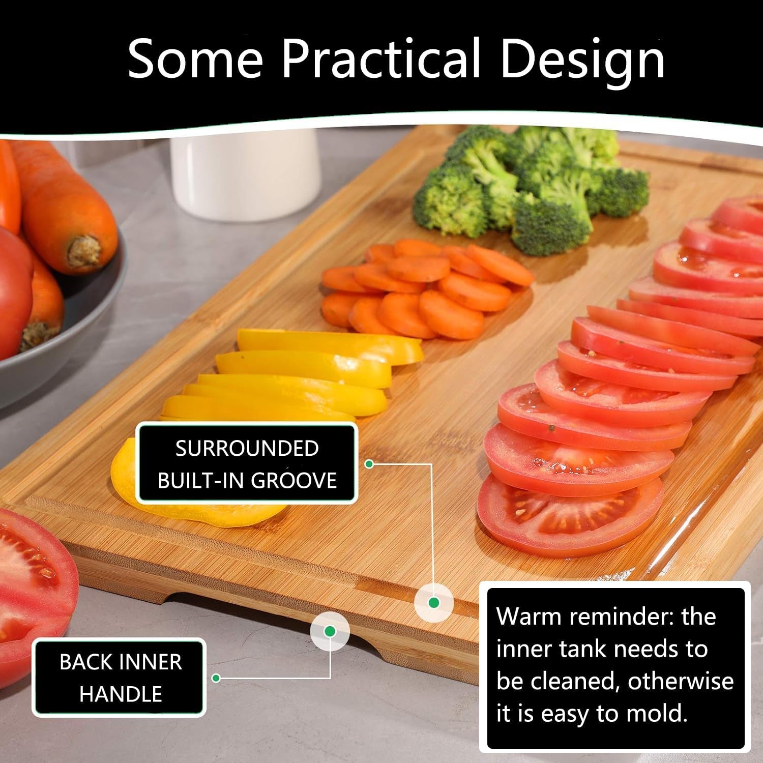 Premium Bamboo Cutting Board Set: 3 Dishwasher - Safe Boards with Holder for Kitchen & Butcher Block - Nourishing Tapestry