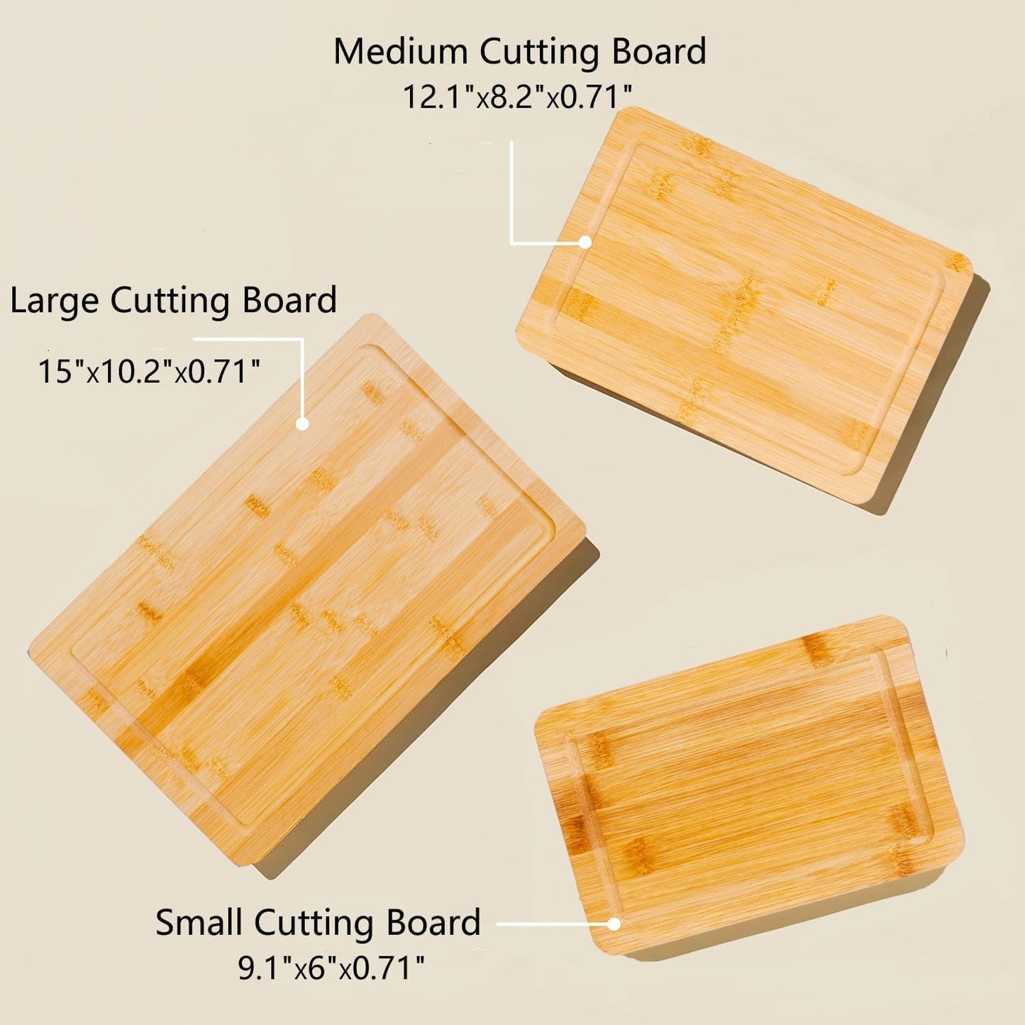 Premium Bamboo Cutting Board Set: 3 Dishwasher - Safe Boards with Holder for Kitchen & Butcher Block - Nourishing Tapestry