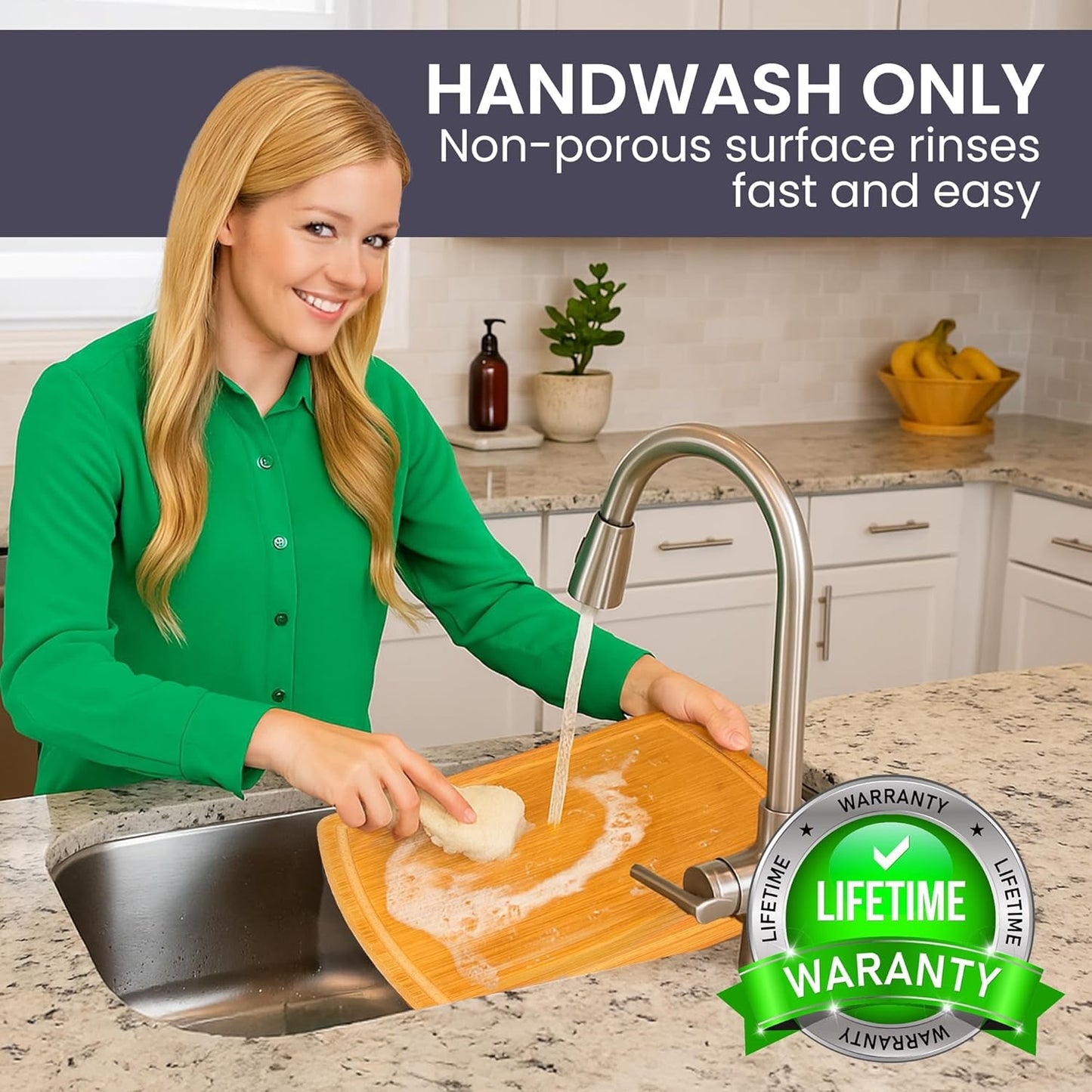 Premium Bamboo Cutting Board Set: 3 Single - Piece Boards, 62% More Space, Lifetime Replacements - Nourishing Tapestry