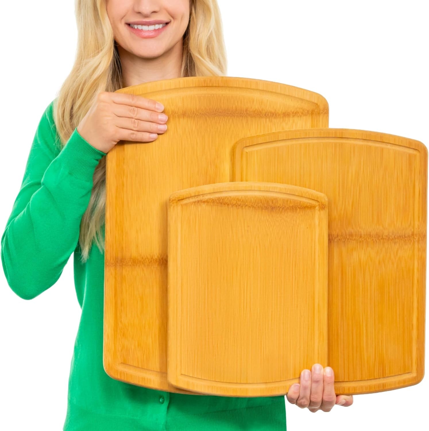 Premium Bamboo Cutting Board Set: 3 Single - Piece Boards, 62% More Space, Lifetime Replacements - Nourishing Tapestry
