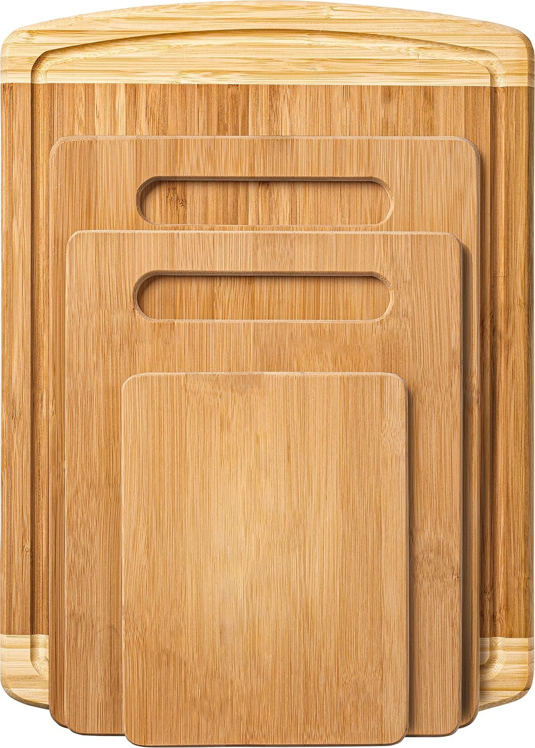 Premium Bamboo Cutting Board Set: 4 - Piece, Juice Groove, Multi - Purpose Kitchen Prep - Nourishment Tapestry