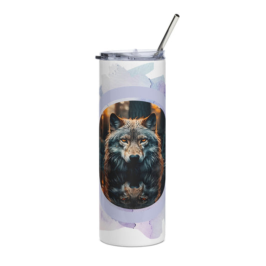 Premium Wolf Tumbler: 20oz Stainless Steel Insulated Cup for Outdoor Enthusiasts - Buy Now! - Nourishment Tapestry