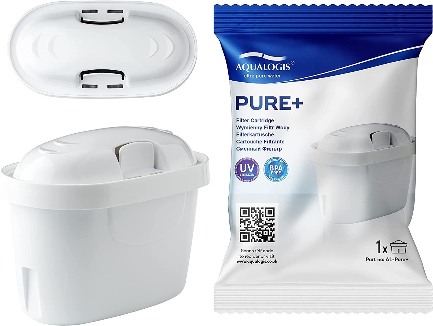 Pure+ Water Filter Cartridge (6 Pack) Compatible with Maxtra & Maxtra+ Plus - Fits Aluna, Style, Elemaris, Marella, Fun Jug, Pitcher, Tassimo - Nourishment Tapestry