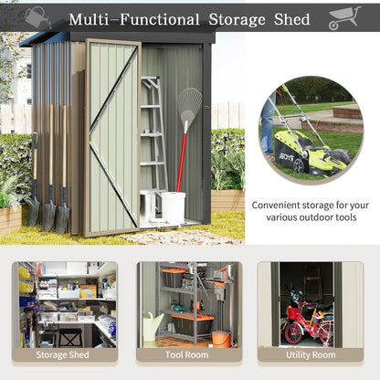 Secure 5x3 Ft Metal Garden Shed: Lockable Outdoor Storage for Patio & Backyard - High Security Solution - Nourishment Tapestry