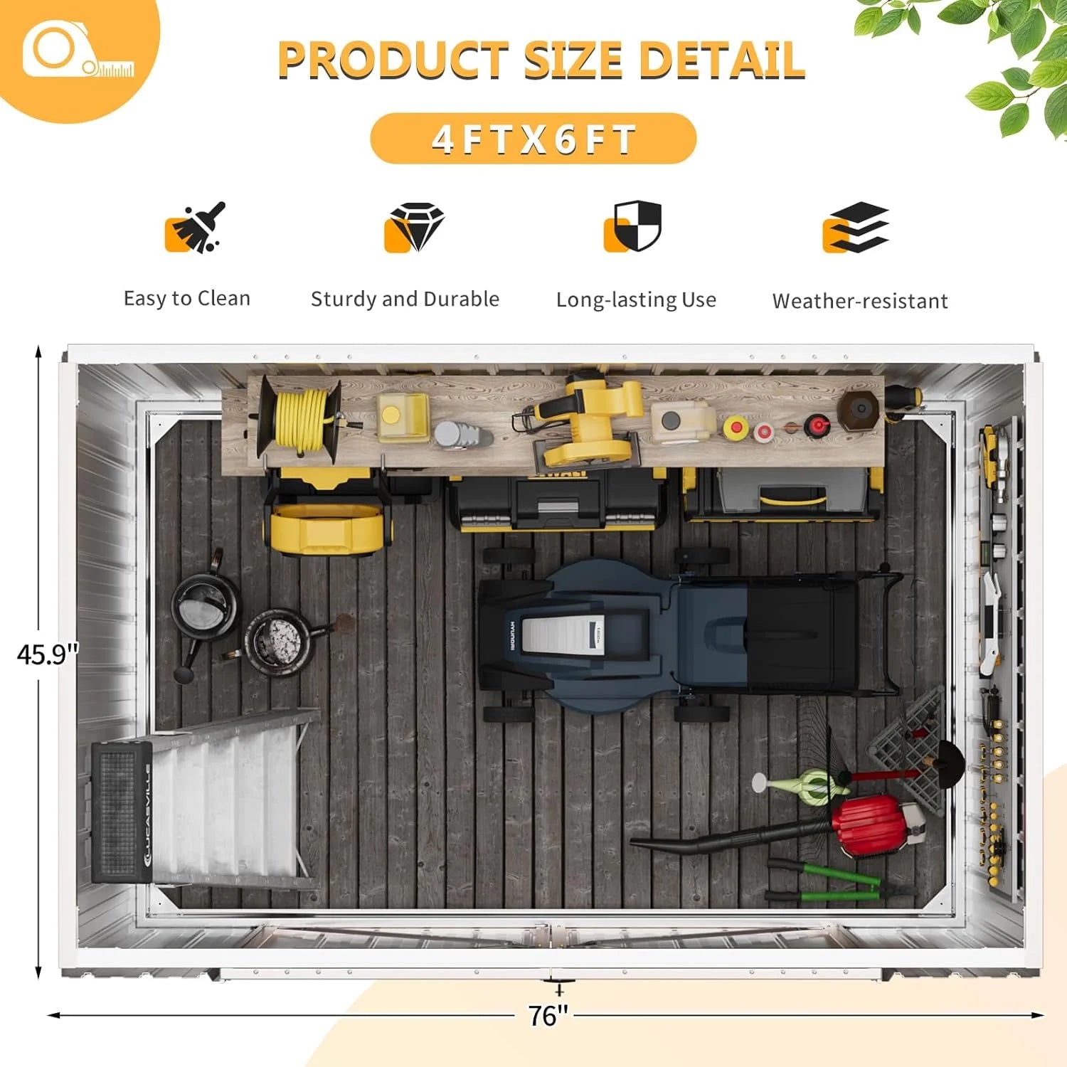 Secure Sumthink Metal Shed 6.4'x4': Lockable Outdoor Storage for Garden & Backyard Tools - Nourishment Tapestry