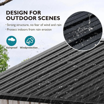 Secure Sumthink Metal Shed 6.4'x4': Lockable Outdoor Storage for Garden & Backyard Tools - Nourishment Tapestry