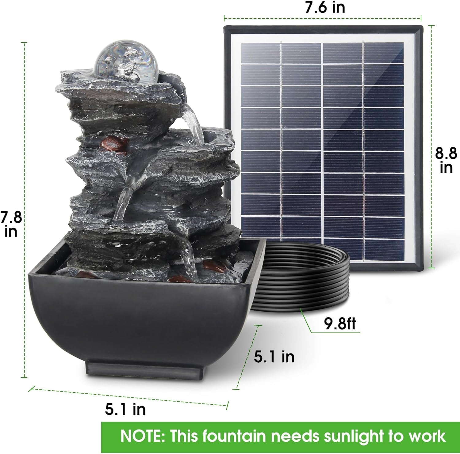 Serene 3 - Tier Solar Rock Fountain: Create a Garden Oasis - Nourishment Tapestry