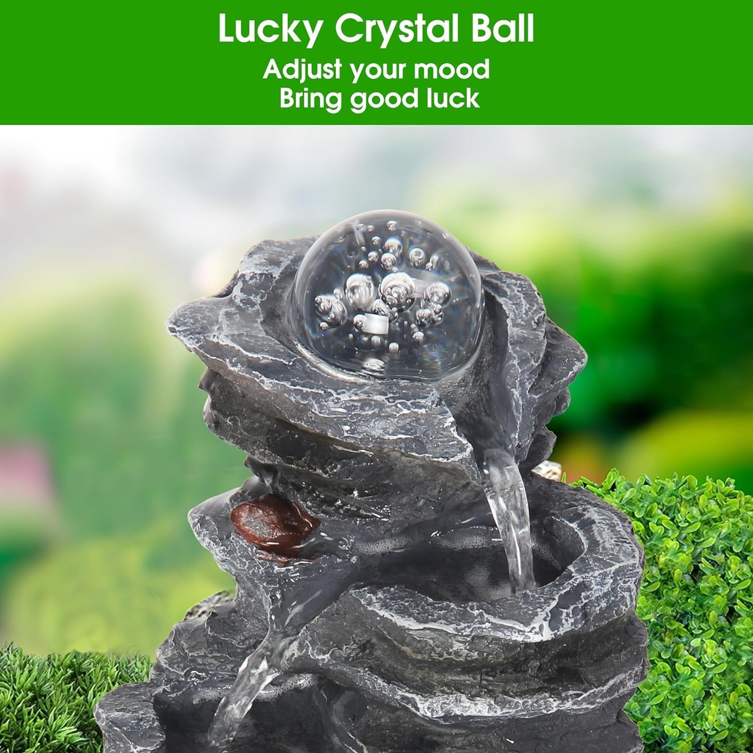 Serene 3 - Tier Solar Rock Fountain: Create a Garden Oasis - Nourishment Tapestry