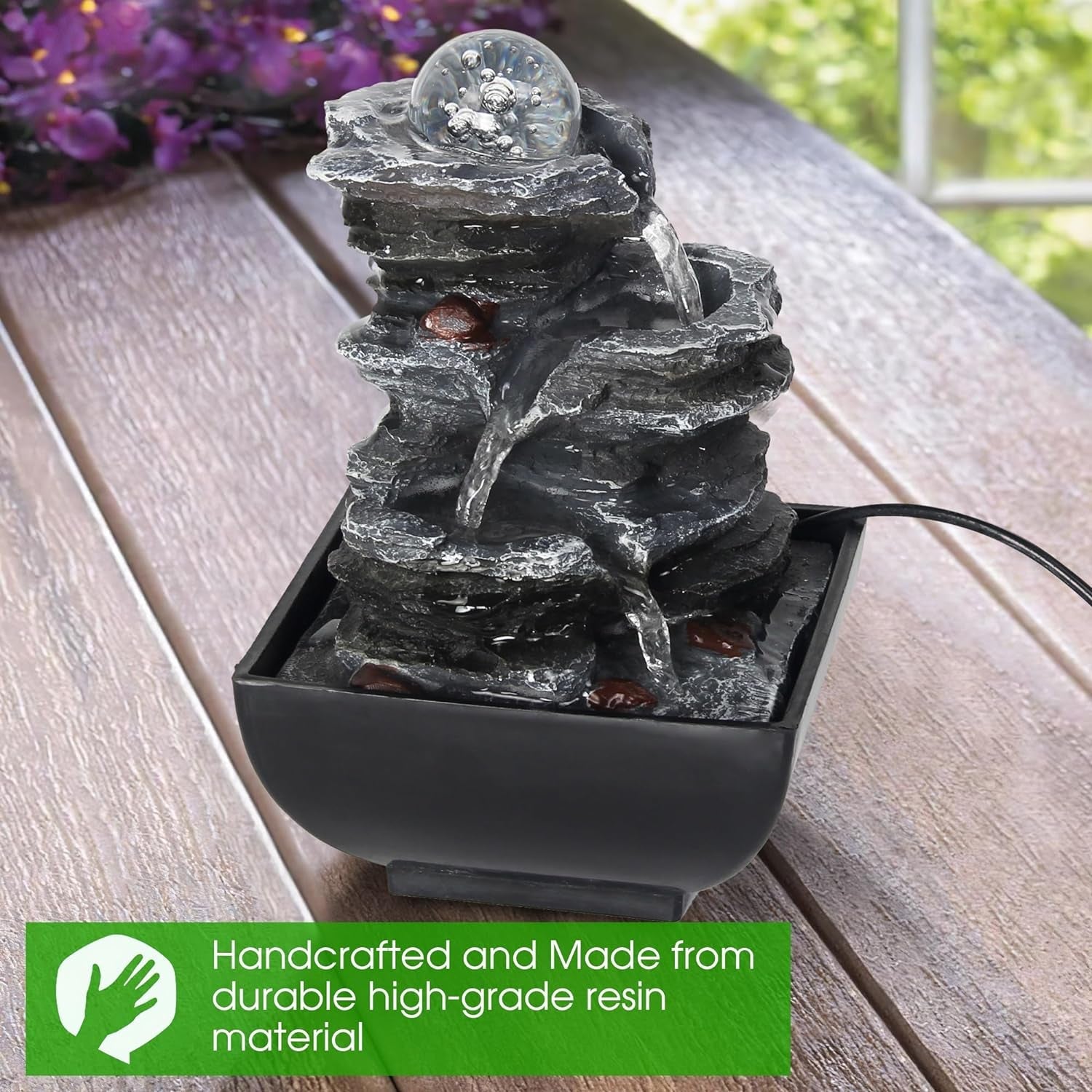Serene 3 - Tier Solar Rock Fountain: Create a Garden Oasis - Nourishment Tapestry