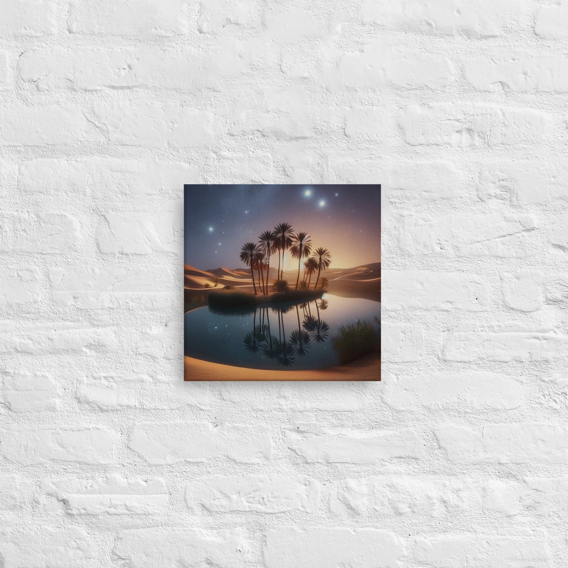 Serene Desert Oasis Canvas: Tranquil Zen Home Decor Art - Nourishment Tapestry