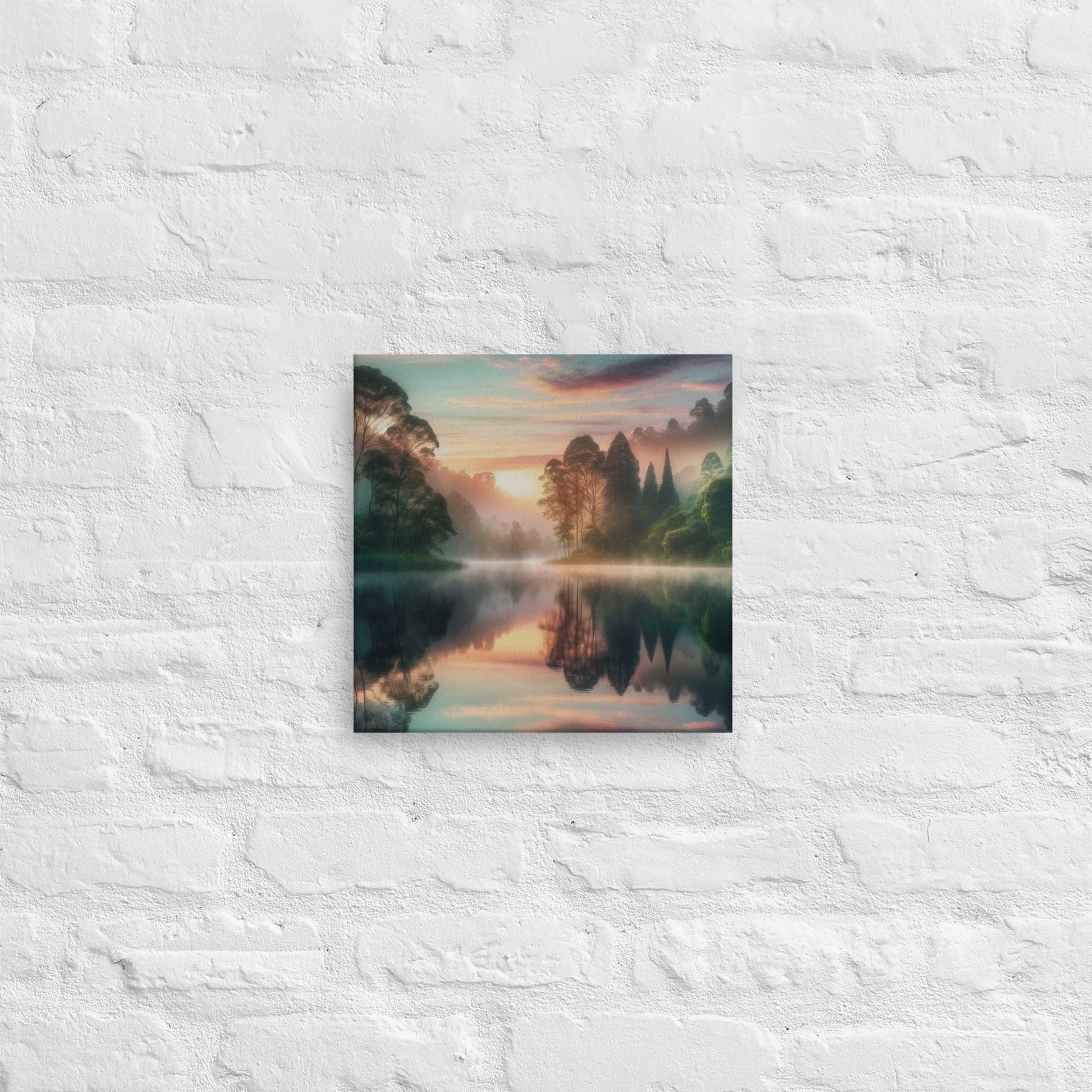 Serene Lake Canvas: Tranquil Nature Wall Art for Peaceful Home Decor - Buy Now! - Nourishment Tapestry