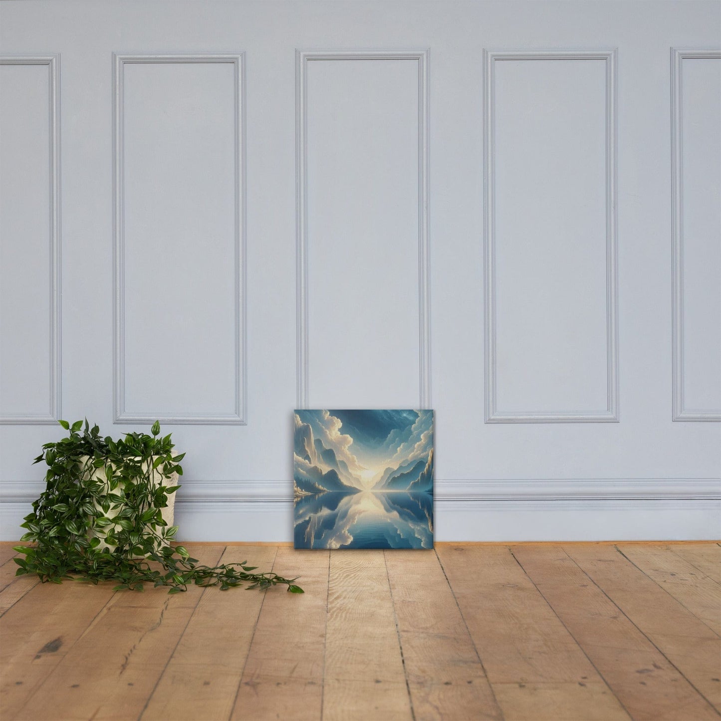Serene Mountain Lake Canvas: Tranquil Nature Wall Art for Peaceful Home Decor - Shop Now! - Nourishment Tapestry