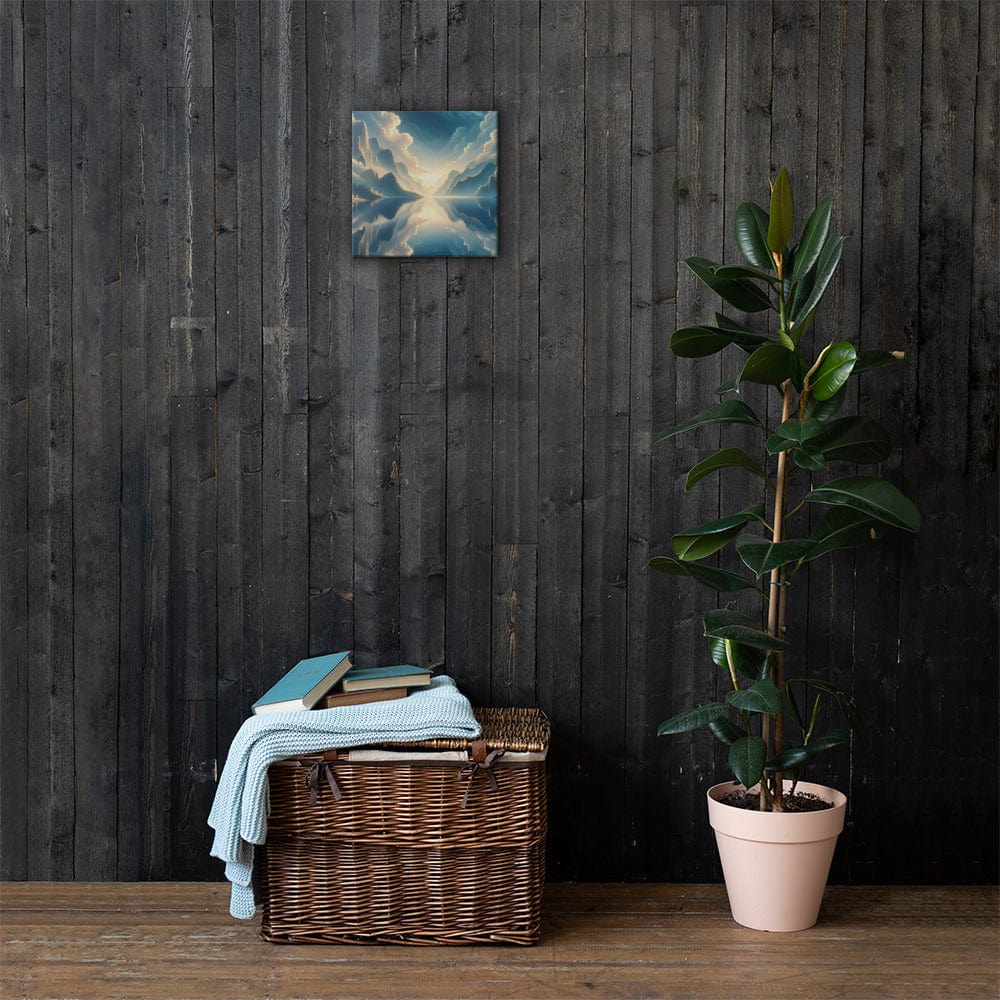 Serene Mountain Lake Canvas: Tranquil Nature Wall Art for Peaceful Home Decor - Shop Now! - Nourishment Tapestry