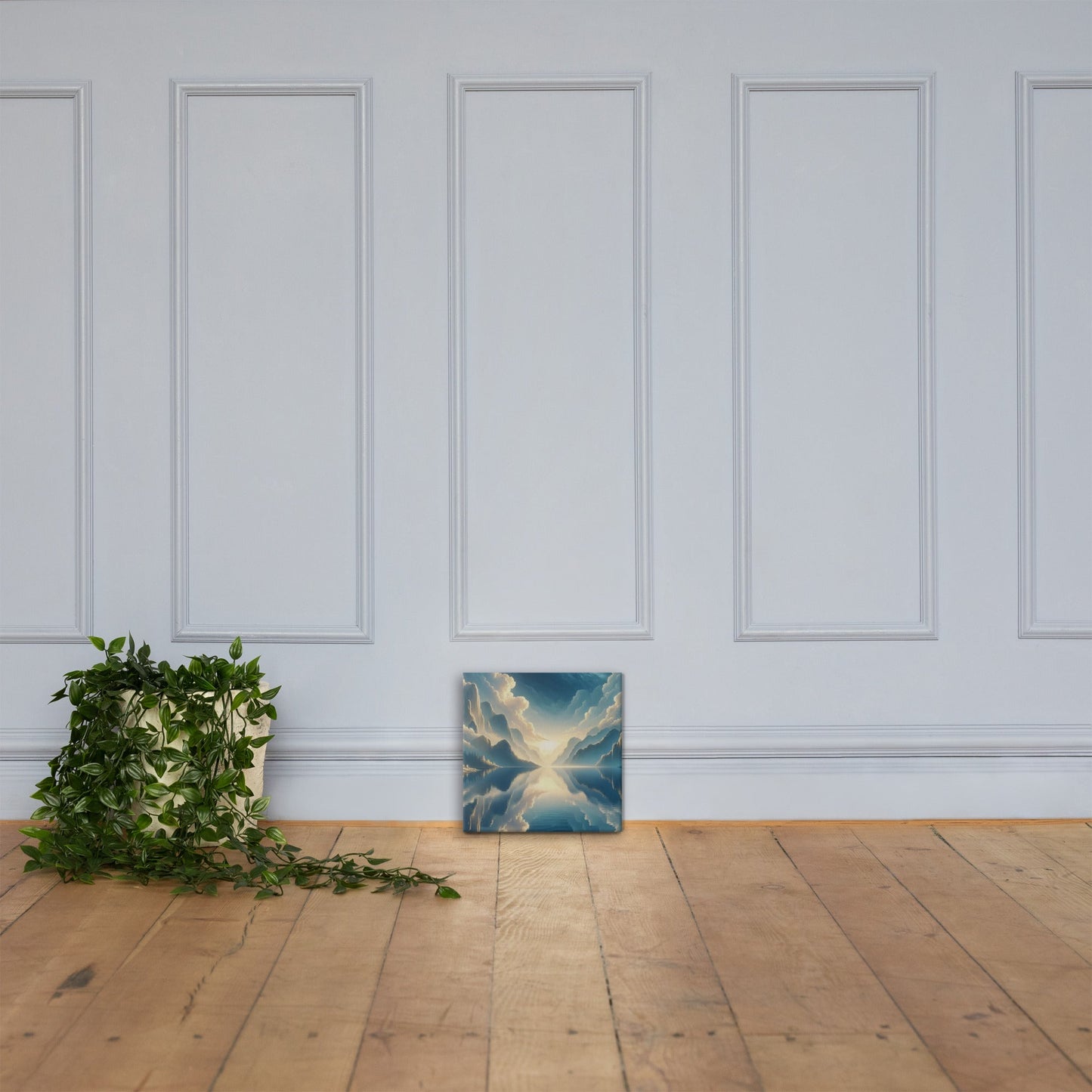 Serene Mountain Lake Canvas: Tranquil Nature Wall Art for Peaceful Home Decor - Shop Now! - Nourishment Tapestry