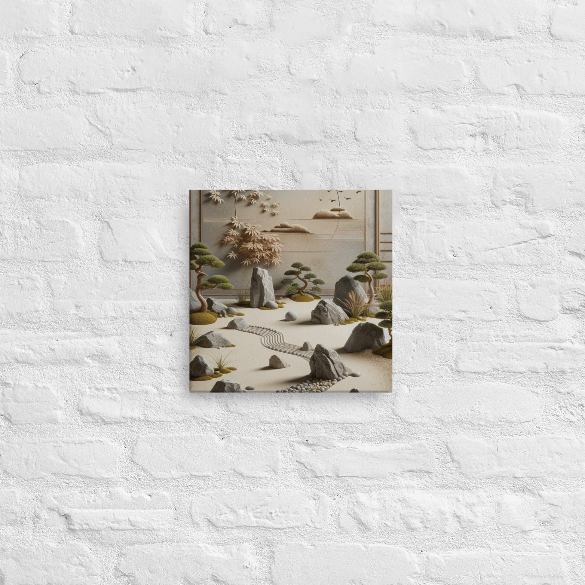 Serene Zen Garden Canvas Art: Tranquil Wall Decor for Meditation & Modern Homes - Nourishment Tapestry