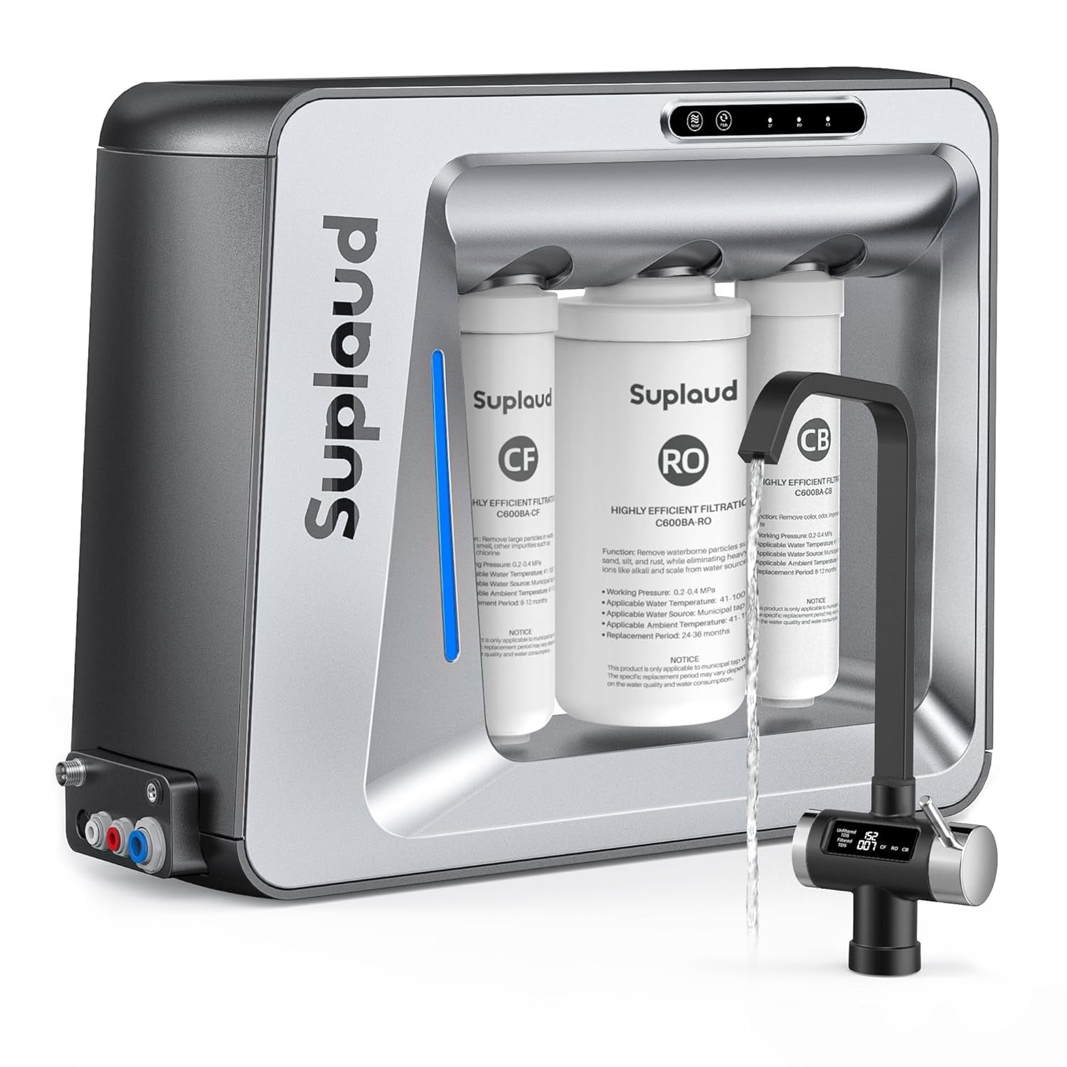 Smart LED Faucet 7 - Stage RO Water Filtration System: 600GPD Under Sink Filter with 2:1 Pure to Drain Ratio - Nourishment Tapestry