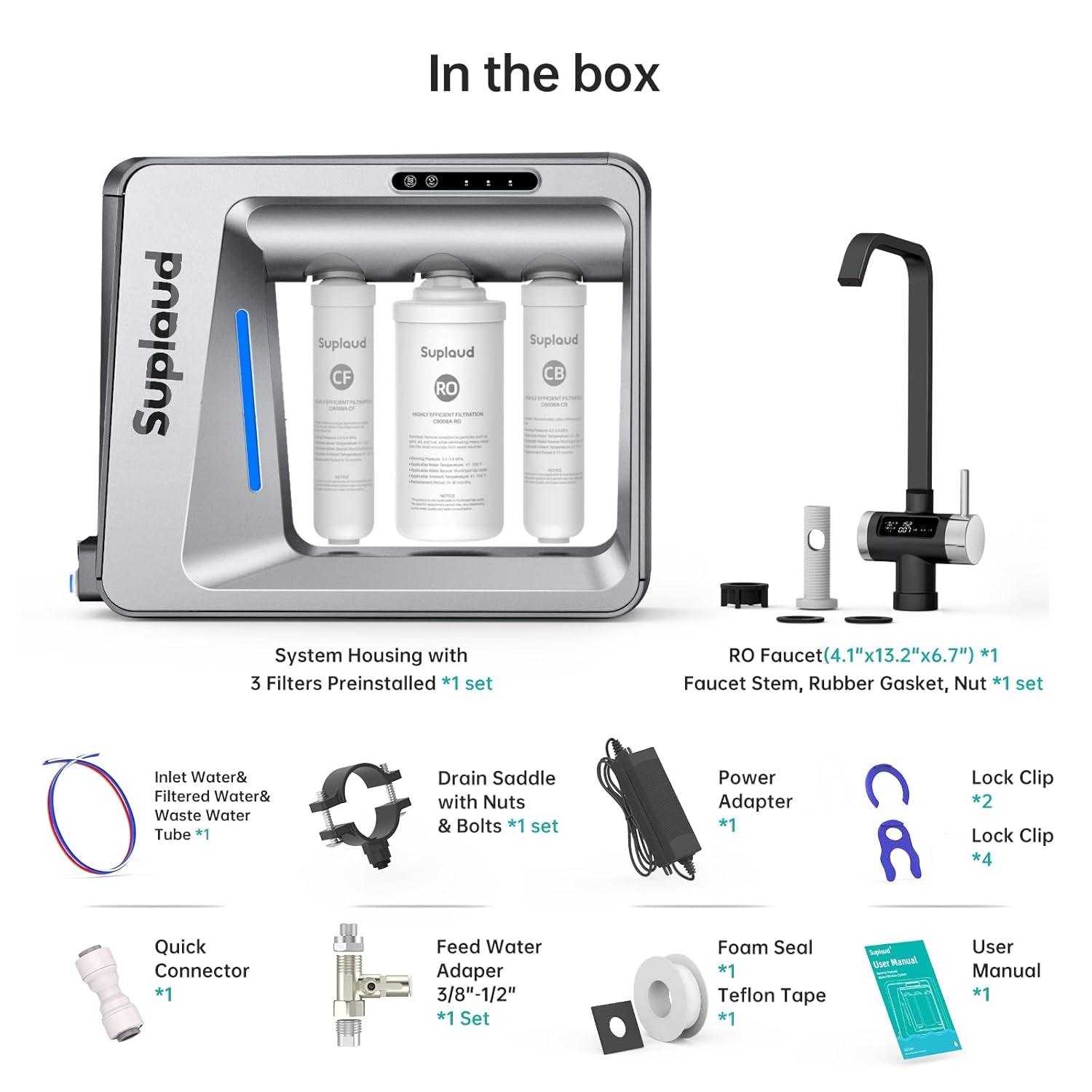 Smart LED Faucet 7 - Stage RO Water Filtration System: 600GPD Under Sink Filter with 2:1 Pure to Drain Ratio - Nourishment Tapestry