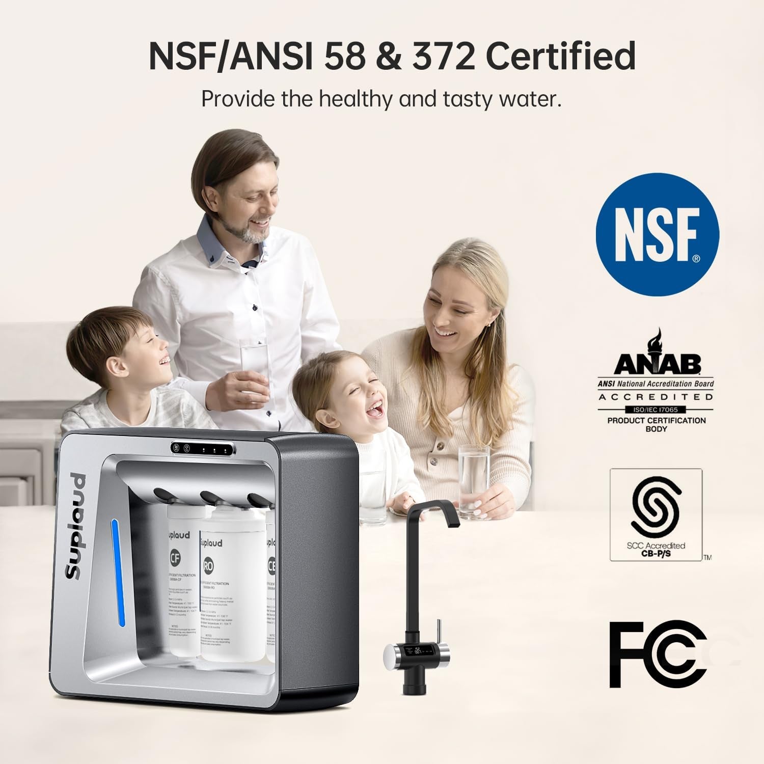 Smart LED Faucet 7 - Stage RO Water Filtration System: 600GPD Under Sink Filter with 2:1 Pure to Drain Ratio - Nourishment Tapestry