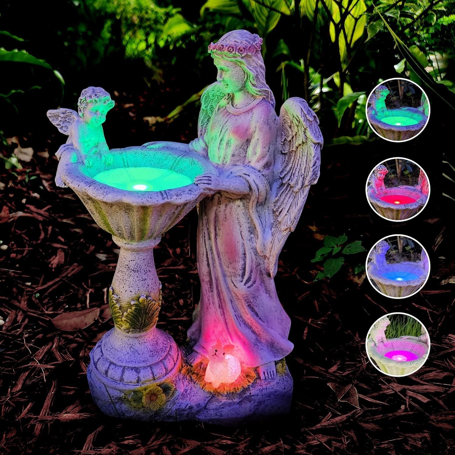 Solar Angel Garden Statue: Color - Changing Outdoor Decor - Buy Now! - Nourishment Tapestry
