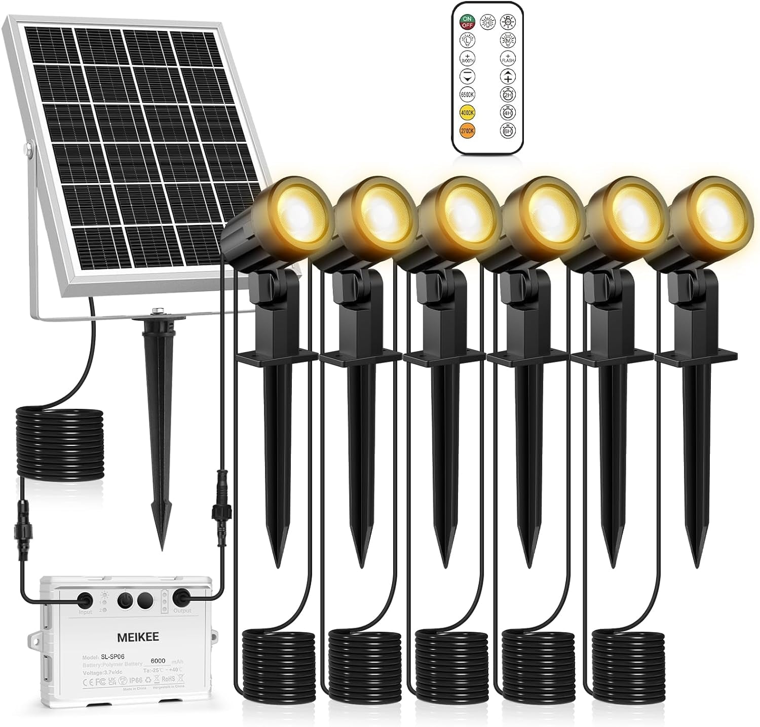 Solar Spotlight 6 - in - 1 Outdoor Lights: Remote - Controlled Patio Illumination - Nourishment Tapestry