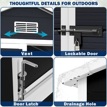 Spacious All - Weather Resin Shed with Floor, Window & Lockable Door: Secure Garden Storage - Nourishment Tapestry