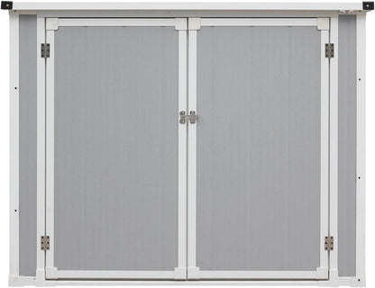 Spacious Grey Garden Shed: Outdoor Storage Solution for Lawn & Patio Tools - Nourishment Tapestry