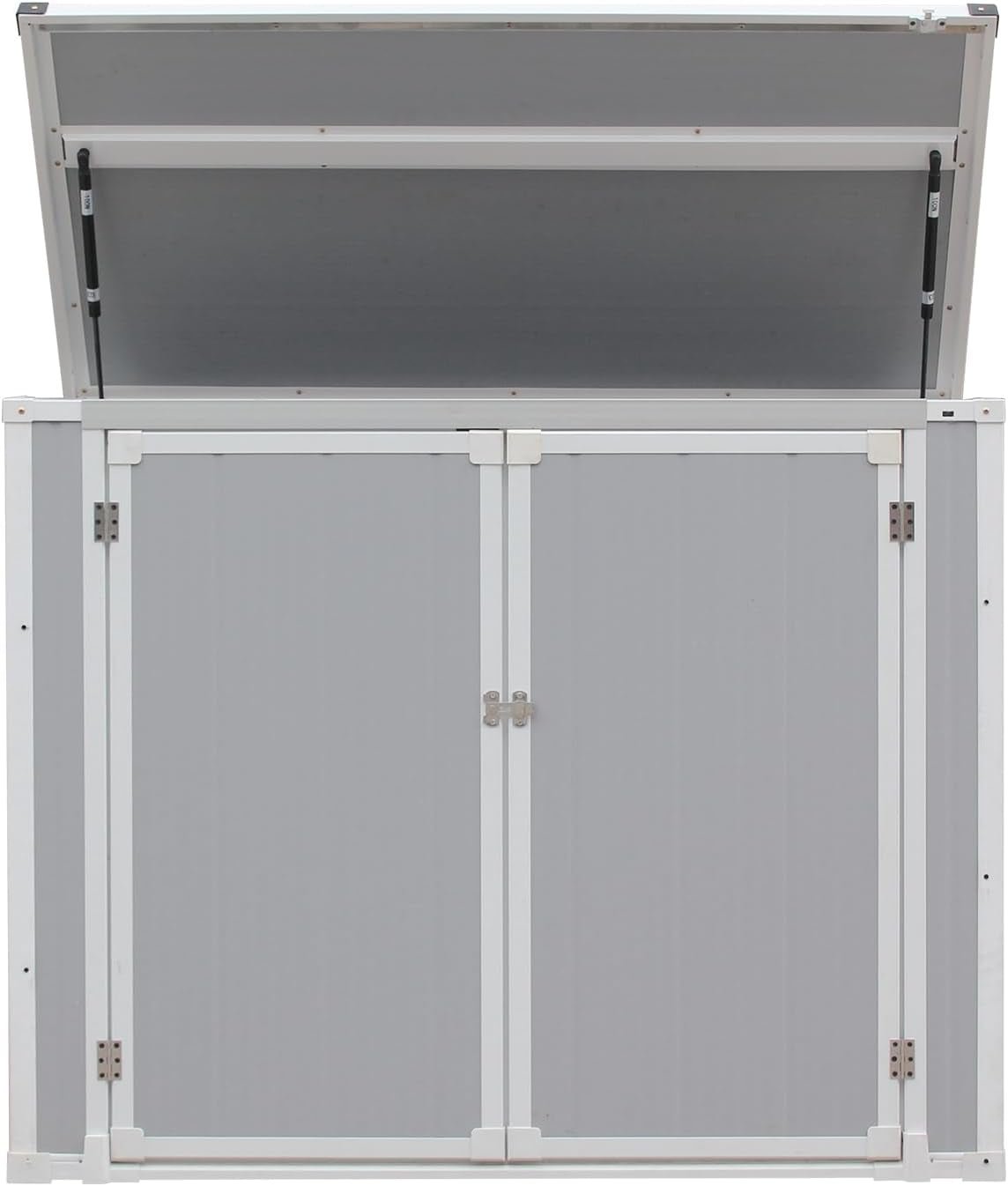 Spacious Grey Garden Shed: Outdoor Storage Solution for Lawn & Patio Tools - Nourishment Tapestry