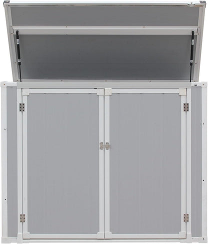 Spacious Grey Garden Shed: Outdoor Storage Solution for Lawn & Patio Tools - Nourishment Tapestry