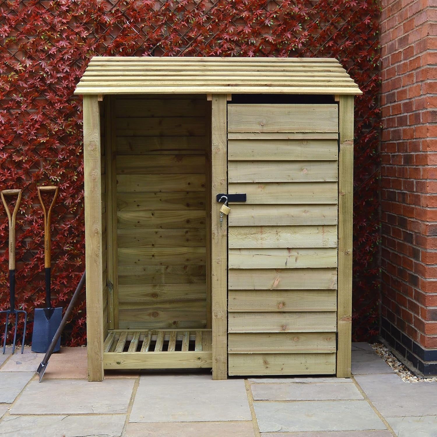 Sturdy 6Ft Wooden Garden Shed: Light Green, Heavy - Duty Tool Storage Solution - Nourishment Tapestry