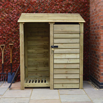 Sturdy 6Ft Wooden Garden Shed: Light Green, Heavy - Duty Tool Storage Solution - Nourishment Tapestry