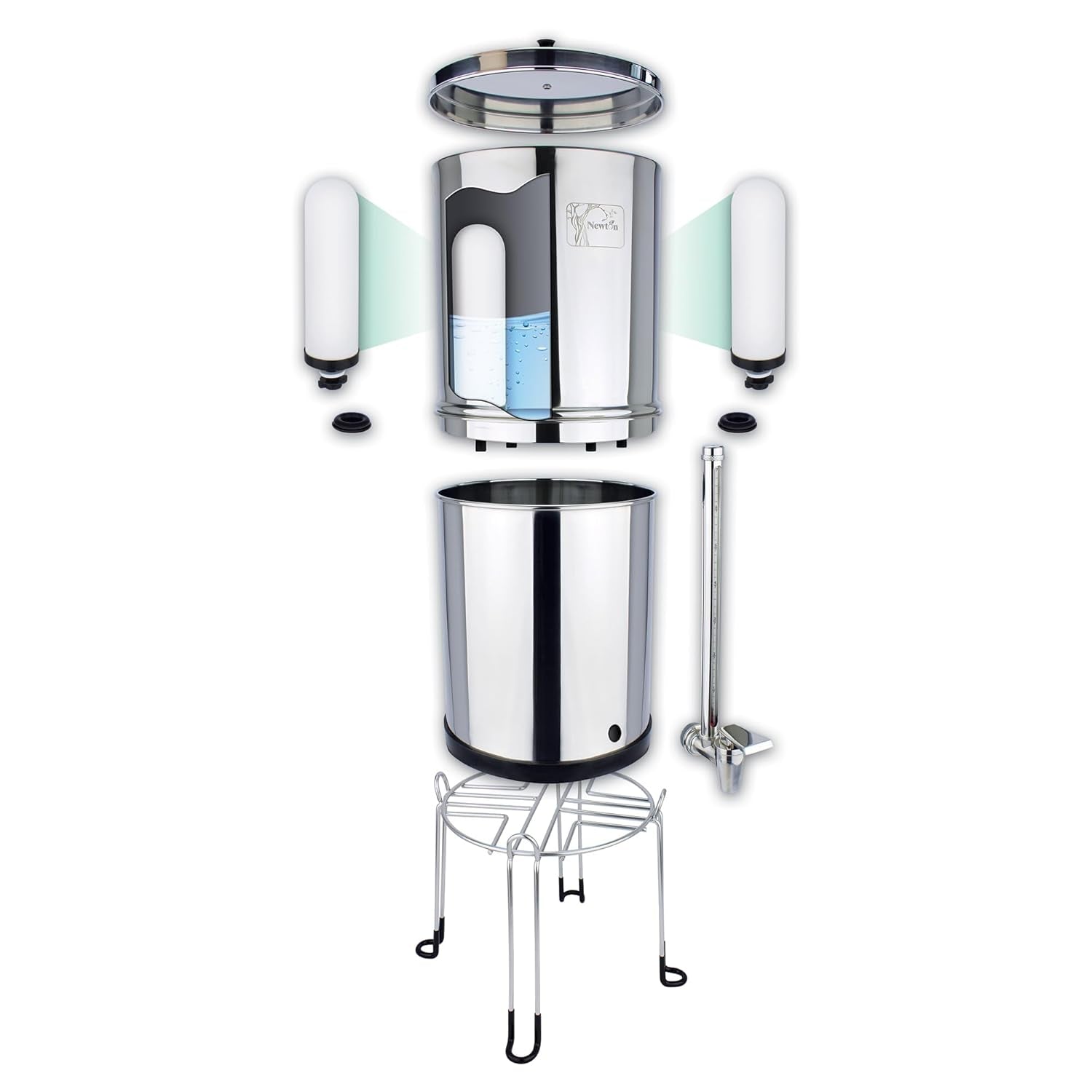Ultimate Gravity Water Filter System | Removes Heavy Metals & Fluoride | 8.5L Capacity | Includes 2X Filter Candles, Stainless Steel Stand & Sight Glass Tap - Nourishment Tapestry