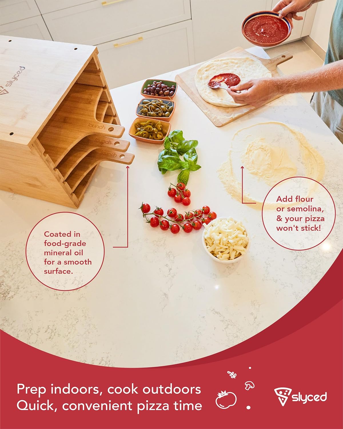 Ultimate Pizza Night Set: Premium Bamboo Peel, Non - Stick Boards & Rack - Perfect Homemade Pizza Kit - Nourishment Tapestry