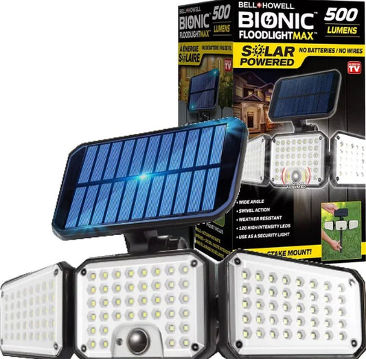 Ultra - Bright 1000 Lumen Solar LED Floodlight: Motion - Activated Outdoor Security, Waterproof & Easy Install - Buy Now! - Nourishment Tapestry