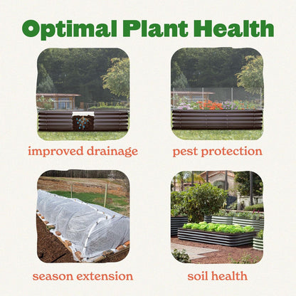 Versatile 29" Tall Galvanized Steel Raised Garden Bed: 6 - in - 1 Modular Planter for Vegetables, Herbs & Flowers - Slate Grey - Nourishing Tapestry