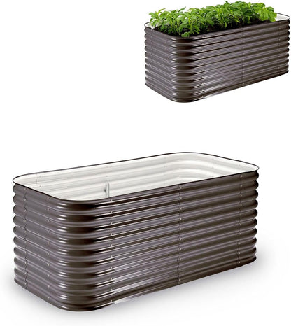 Versatile 29" Tall Galvanized Steel Raised Garden Bed: 6 - in - 1 Modular Planter for Vegetables, Herbs & Flowers - Slate Grey - Nourishing Tapestry