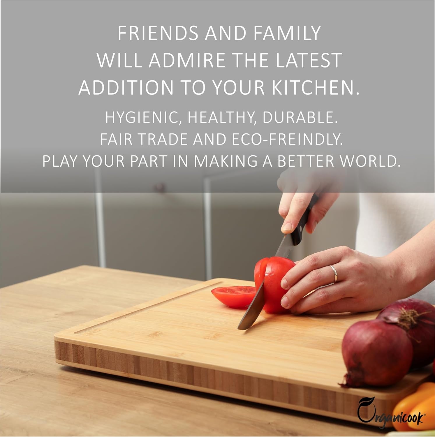 XL Bamboo Cutting Board: Non - Slip 40x30cm Eco - Friendly Kitchen Essential - Nourishment Tapestry