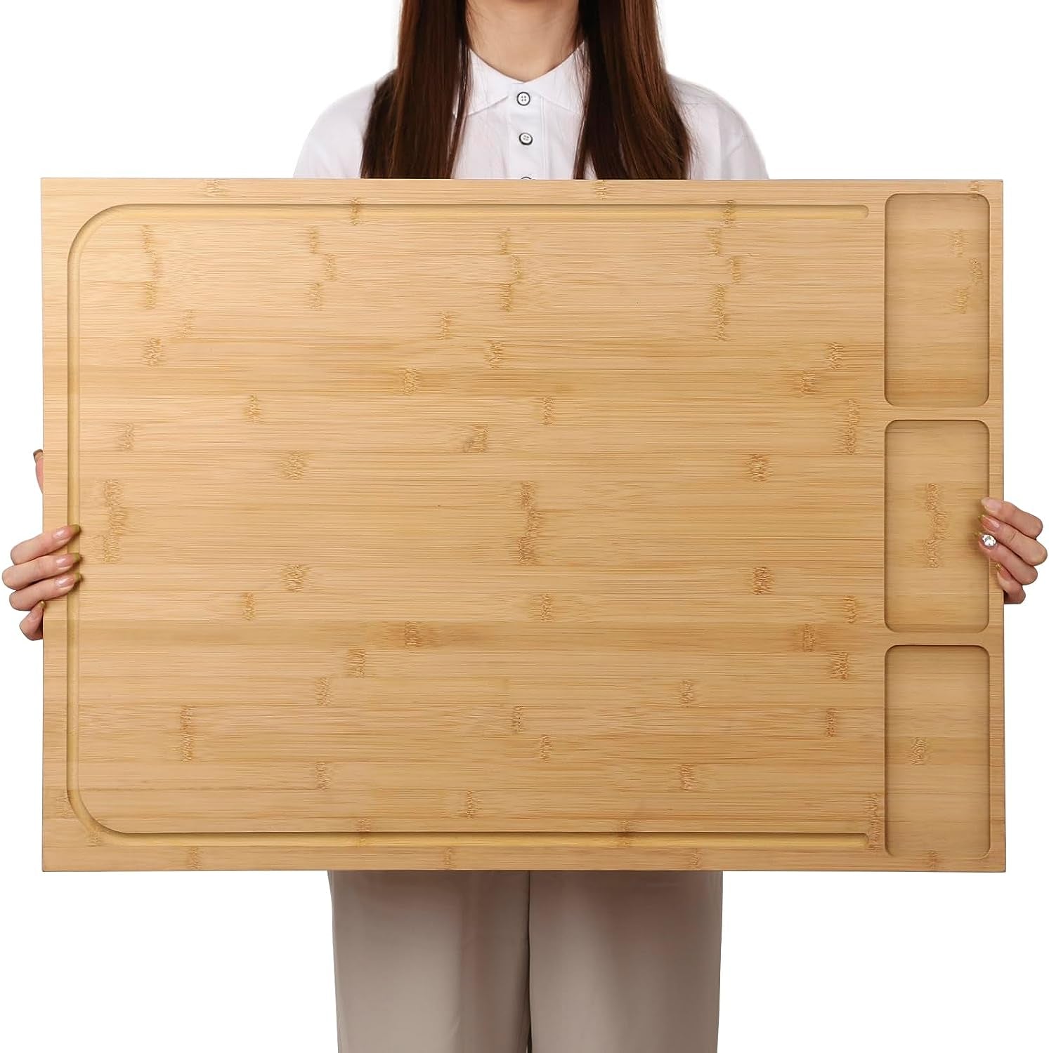 XL Bamboo Cutting Board & Stove Cover 30x21: Kitchen Multitool for Chopping & Cooking - Nourishment Tapestry