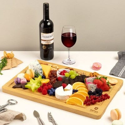XL Bamboo Cutting Board with Compartments: 18"x12" Prep Station & Juice Groove - Kitchen Chopping Block - Nourishment Tapestry