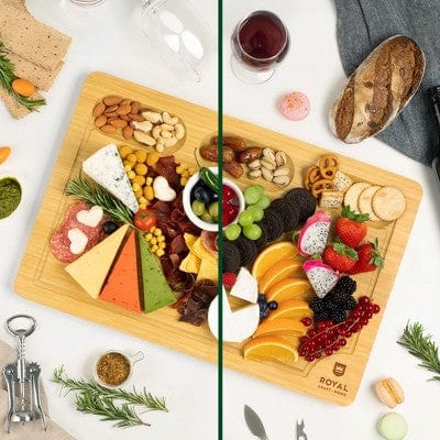 XL Bamboo Cutting Board with Compartments: 18"x12" Prep Station & Juice Groove - Kitchen Chopping Block - Nourishment Tapestry